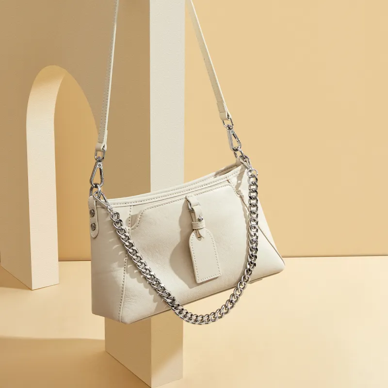 RED DRAGONFLY Cow Leather Shoulder Bag Women's Cream White-5
