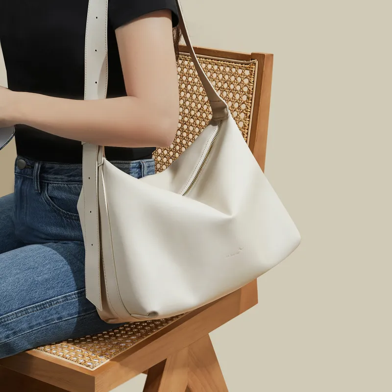 RED DRAGONFLY Cow Leather Tote Bag Shopping Bag Handbag Large Size Women's Brown/White/Black-9