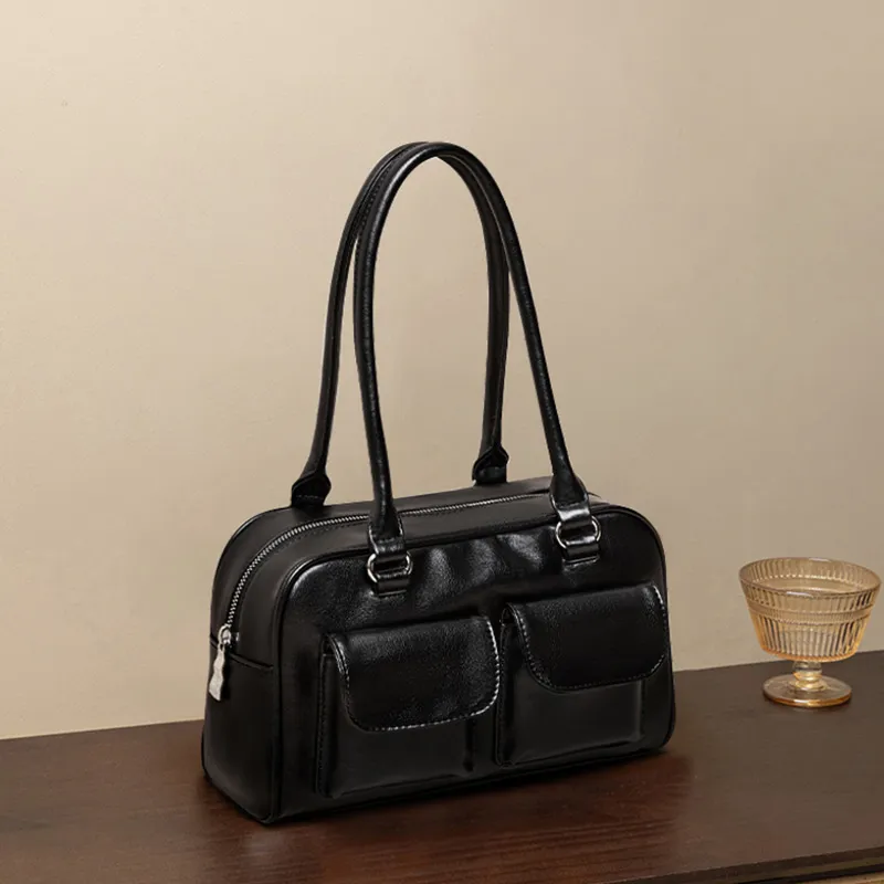 RED DRAGONFLY Pu Handbag Regular Women's Black/Coffee/Ecru-4