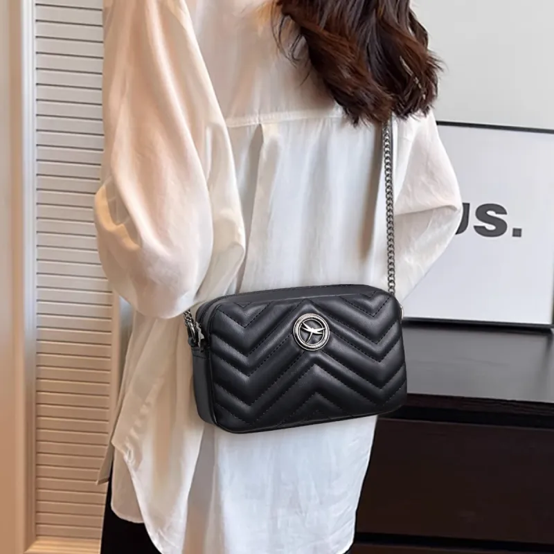 RED DRAGONFLY Polyurethane With Synthetic Leather Shoulder Bag Regular Women's Black/Ecru/White-3