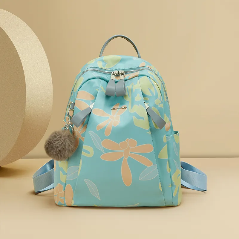 RED DRAGONFLY Fabric Backpack Regular Unisex Light Blue-6