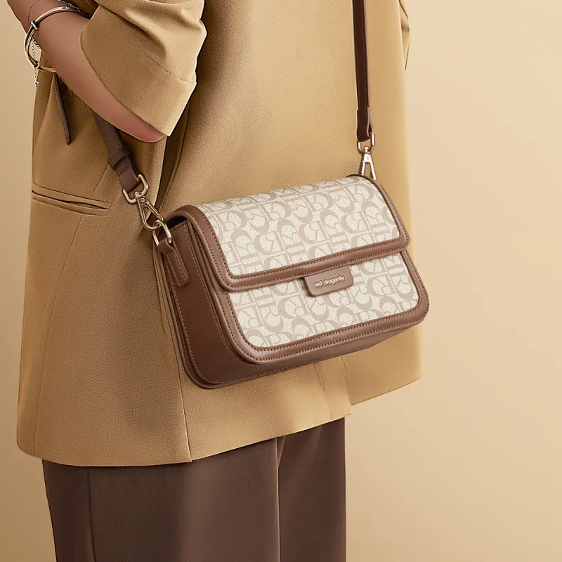 RED DRAGONFLY PVC Shoulder Bag Women's Milk Tea/Caramel-4