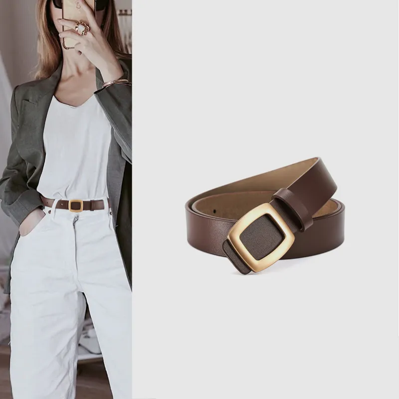 RED DRAGONFLY Versatile Instagram Style Trendy Fashion Smooth Buckle Belt Without Perforation Women's Width 2.8cm-22