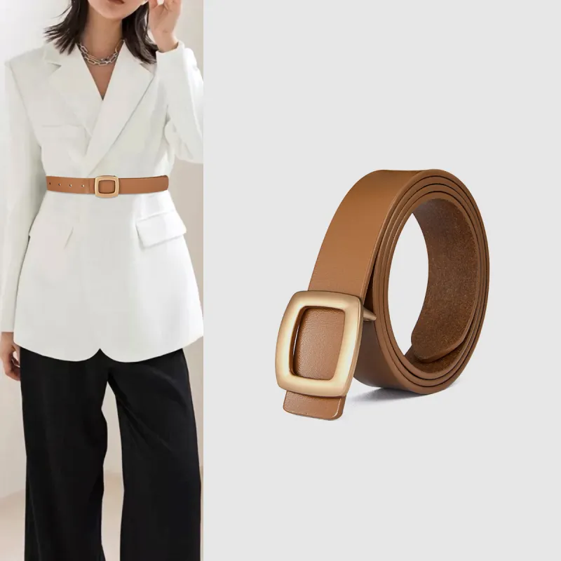 RED DRAGONFLY Versatile Instagram Style Trendy Fashion Smooth Buckle Belt Without Perforation Women's Width 2.8cm-9
