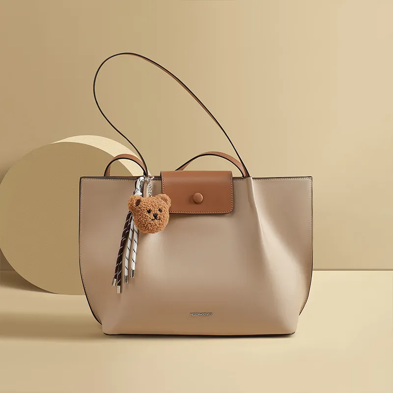RED DRAGONFLY Split Cow Leather With Microfiber Synthetic Leather Shoulder Bag Regular Women's Camel-6