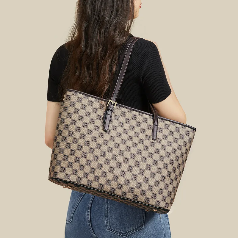 RED DRAGONFLY PVC Tote Bag, Shopping Bag, Shoulder Bag Women's Coffee-5