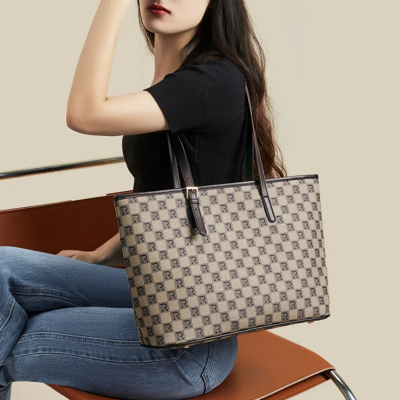 RED DRAGONFLY PVC Tote Bag, Shopping Bag, Shoulder Bag Women's Coffee-7