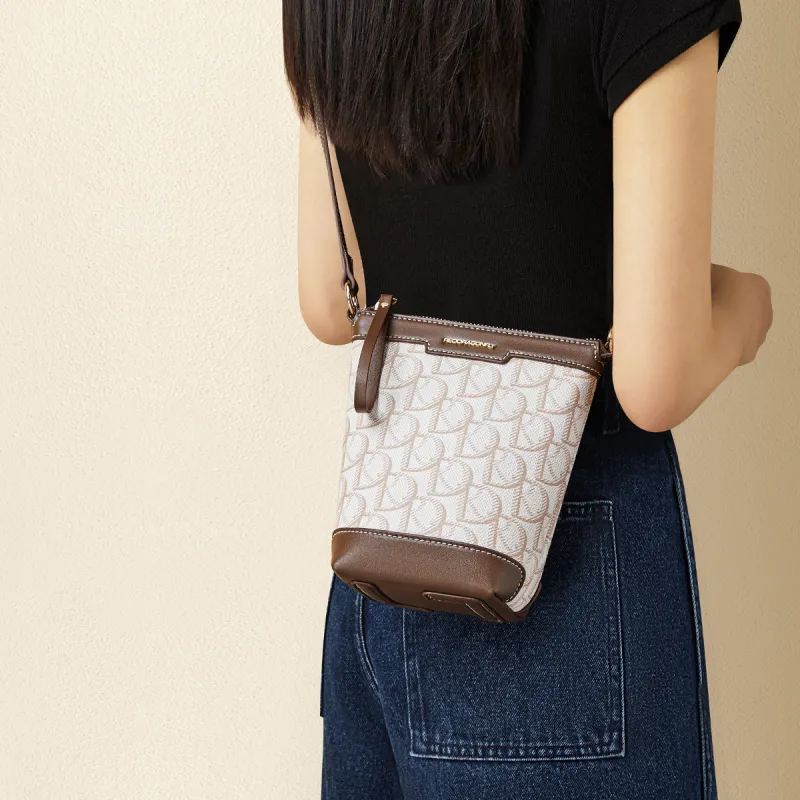 RED DRAGONFLY PVC Shoulder Bag, Crossbody Bag Women's Cherry Blossom Pink/Coffee-11