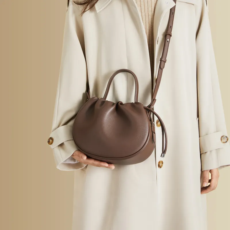 RED DRAGONFLY Cow Leather Pandora Bag, Shoulder Bag, Crossbody Bag, Handbag Regular Women's Milk Tea/Mocha-12