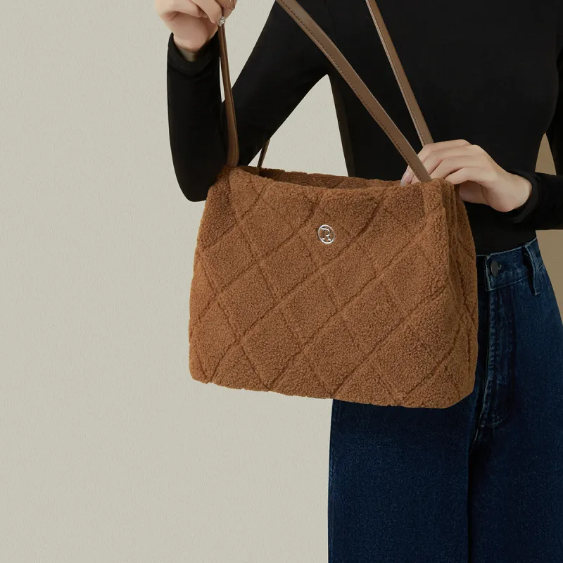 RED DRAGONFLY Microfiber Synthetic Leather Handbags Shoulder Bags Women's Coffee/Milk Tea Beige-4