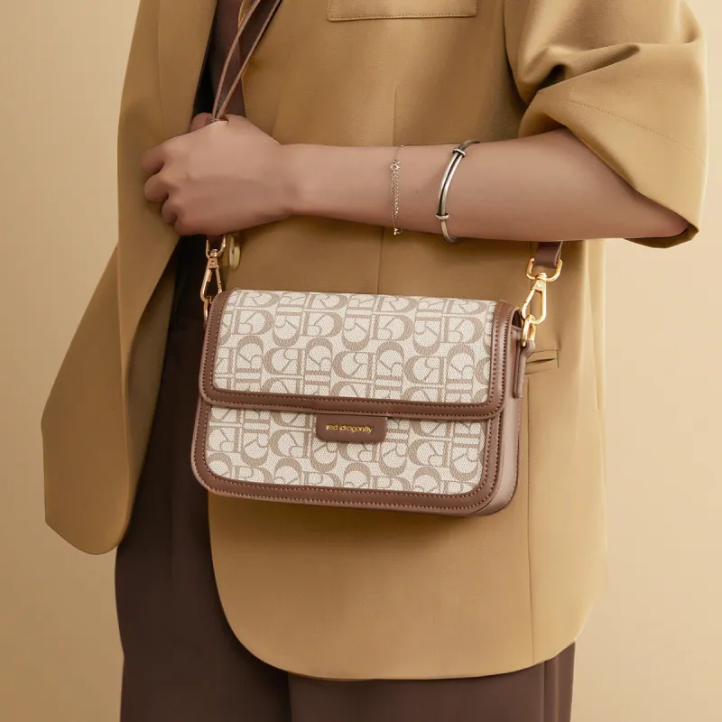 RED DRAGONFLY PVC Shoulder Bag Women's Milk Tea/Caramel-3
