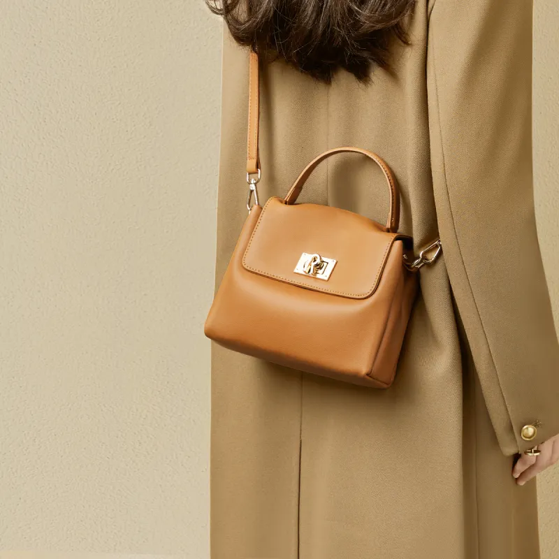 RED DRAGONFLY Cow Leather Handbag, Shoulder Bag, Crossbody Bag Regular Women's Light Brown-5