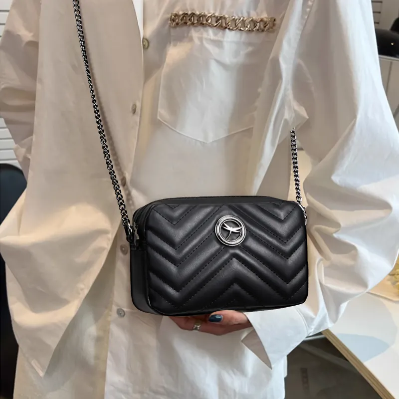 RED DRAGONFLY Polyurethane With Synthetic Leather Shoulder Bag Regular Women's Black/Ecru/White-4