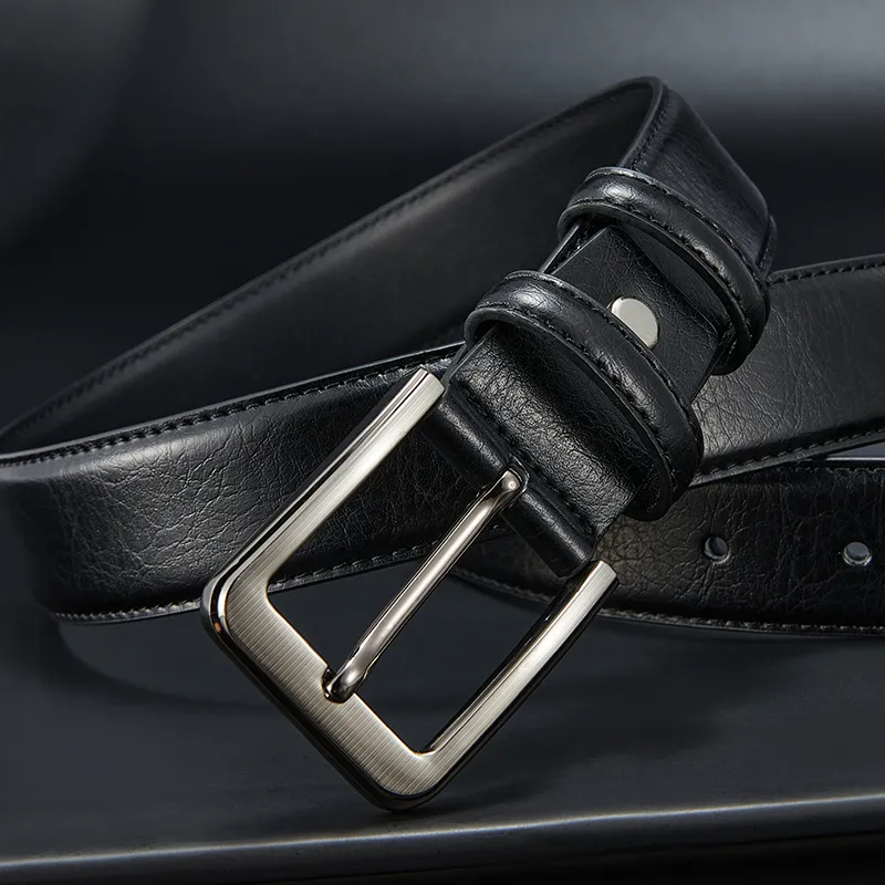 RED DRAGONFLY Cow Leather Belts Unisex Black 3.3cm-5