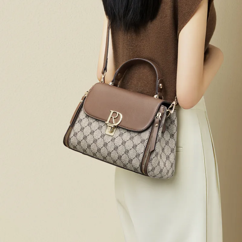 RED DRAGONFLY PVC Handbag, Shoulder Bag, Crossbody Bag Regular Women's Khaki/Coffee-4