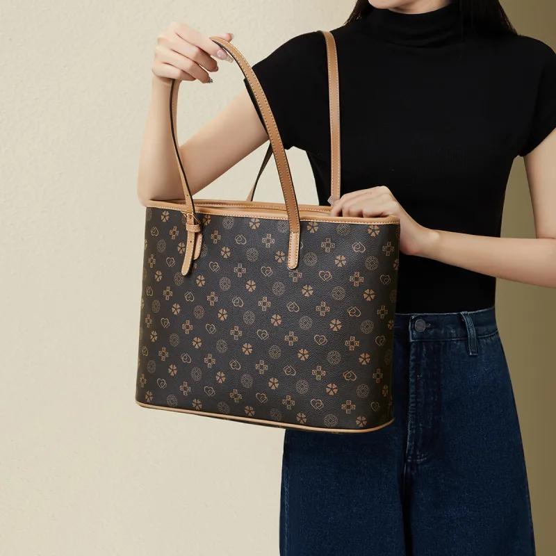 RED DRAGONFLY PVC Shoulder Bag Tote Women's Brown-7