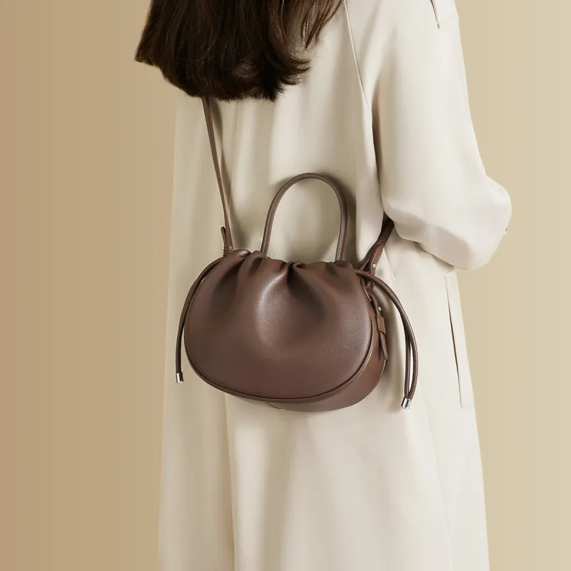 RED DRAGONFLY Cow Leather Pandora Bag, Shoulder Bag, Crossbody Bag, Handbag Regular Women's Milk Tea/Mocha-11