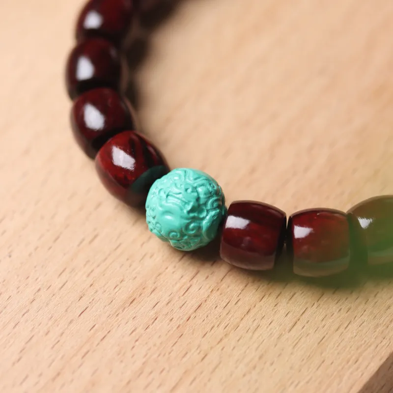 Finger Carpenter Small leaved Rosewood Wooden Bracelets Unisex-16