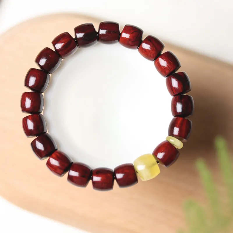 Finger Carpenter Small leaved Rosewood Wooden Bracelets Unisex-5