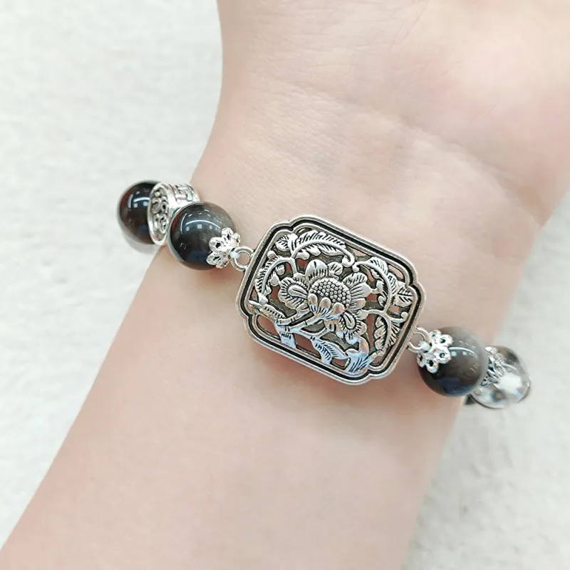 Finger Carpenter Obsidian Bracelets Unisex-4
