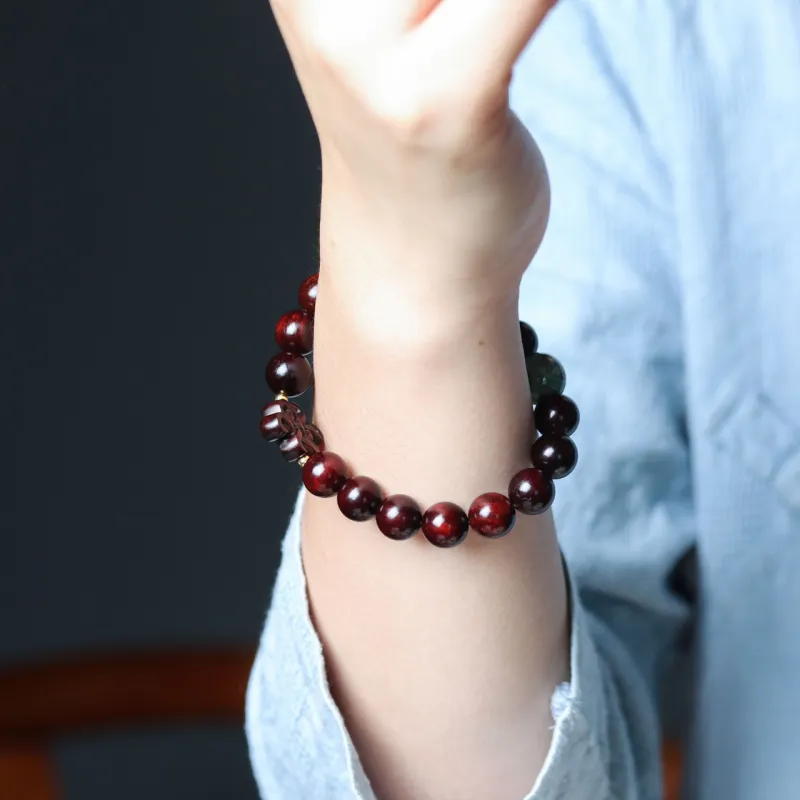 Finger Carpenter Small leaved Rosewood Wooden Bracelets Unisex-6