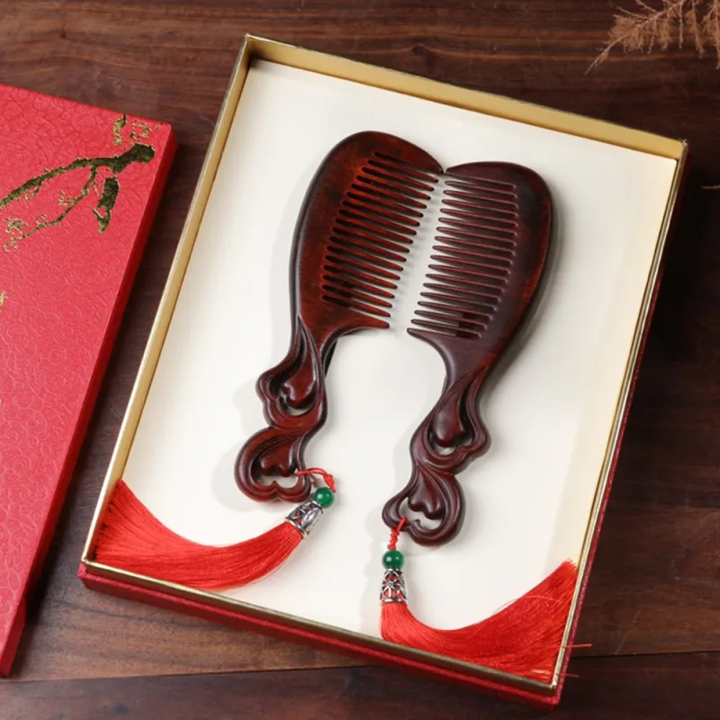 Finger Carpenter Red Rosewood Wooden Comb Women's-1