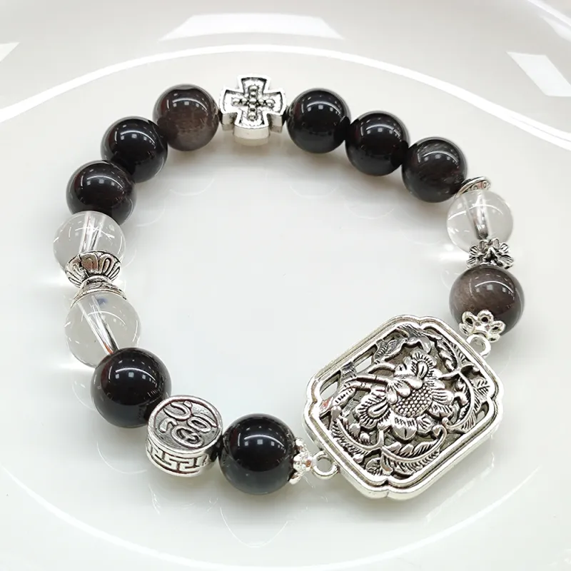 Finger Carpenter Obsidian Bracelets Unisex-1