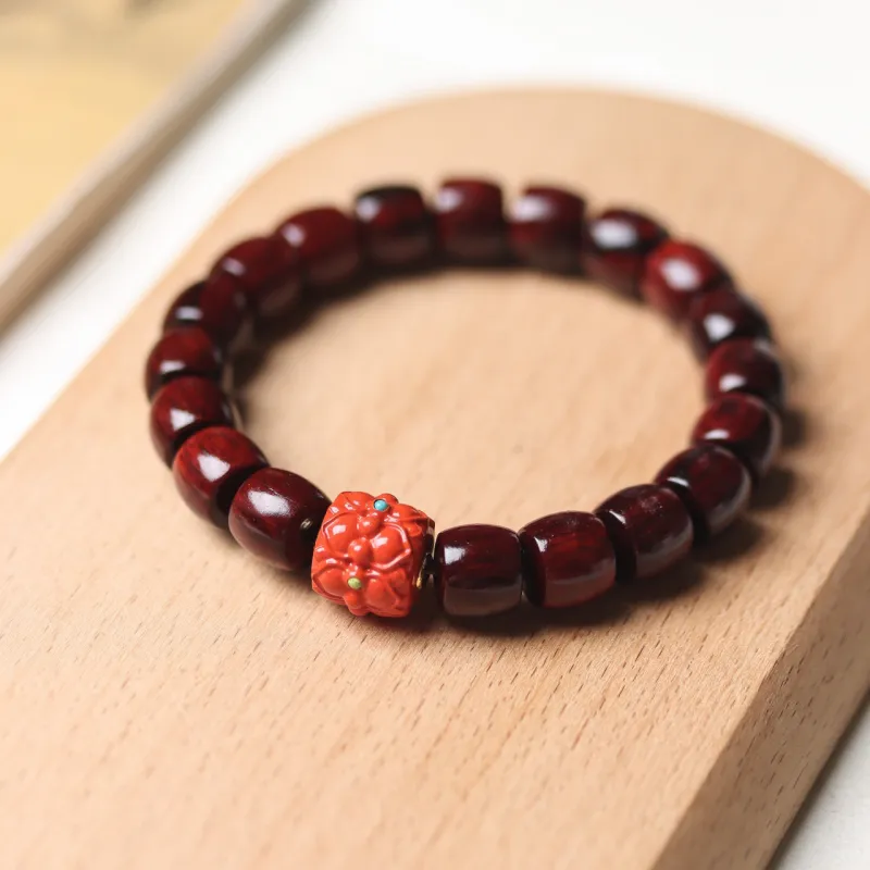 Finger Carpenter Small leaved Rosewood Wooden Bracelets Unisex-11