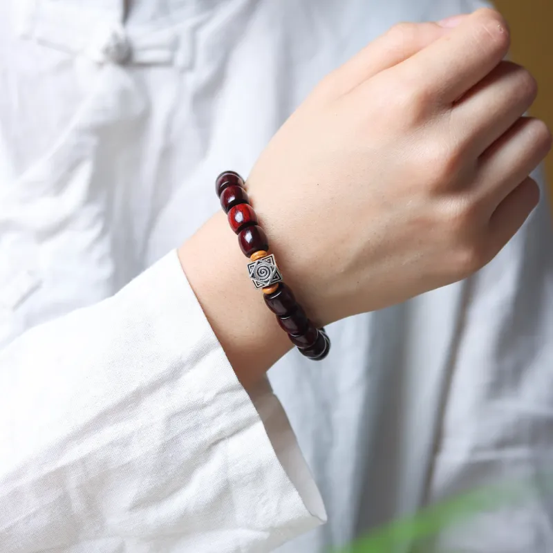 Finger Carpenter Small leaved Rosewood Wooden Bracelets Unisex-23