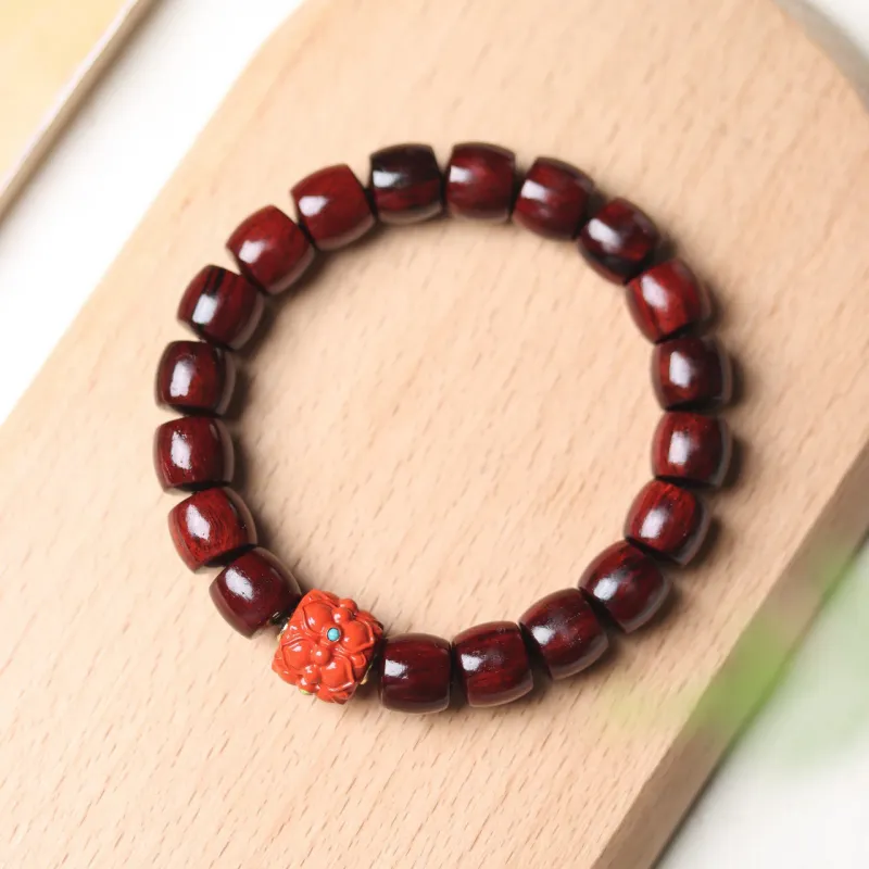 Finger Carpenter Small leaved Rosewood Wooden Bracelets Unisex-8