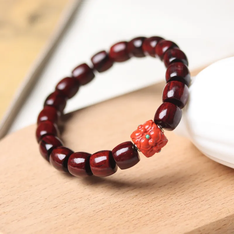 Finger Carpenter Small leaved Rosewood Wooden Bracelets Unisex-13