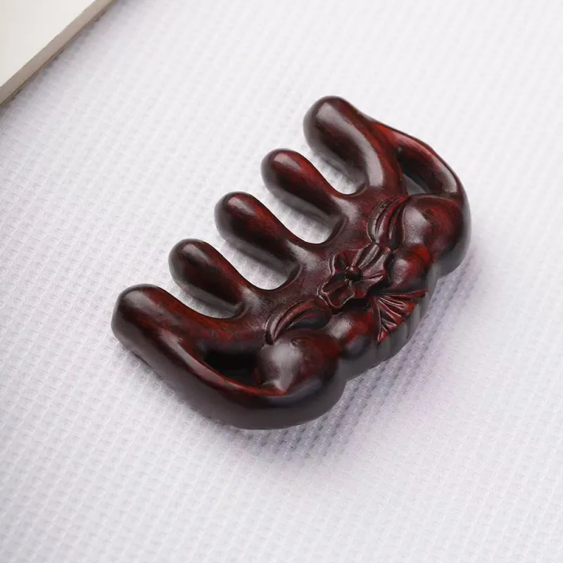 Finger Carpenter Red Rosewood Wooden Comb Women's-3