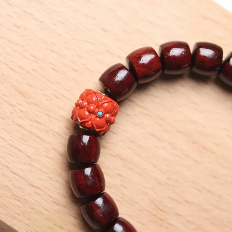 Finger Carpenter Small leaved Rosewood Wooden Bracelets Unisex-9