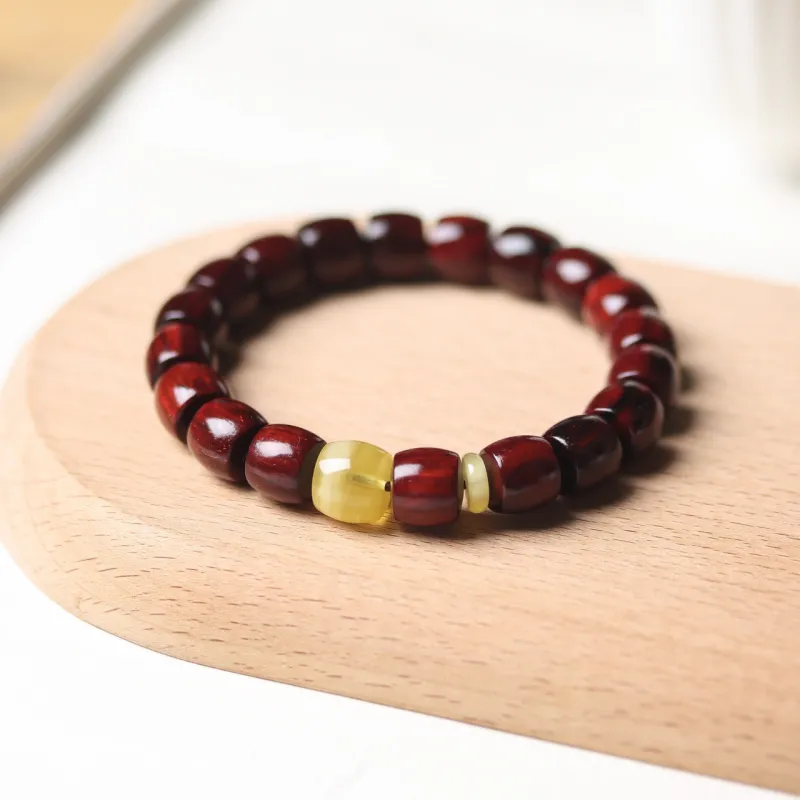 Finger Carpenter Small leaved Rosewood Wooden Bracelets Unisex-1