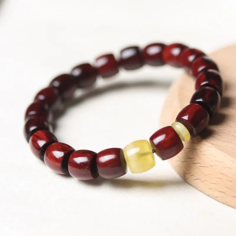Finger Carpenter Small leaved Rosewood Wooden Bracelets Unisex-3