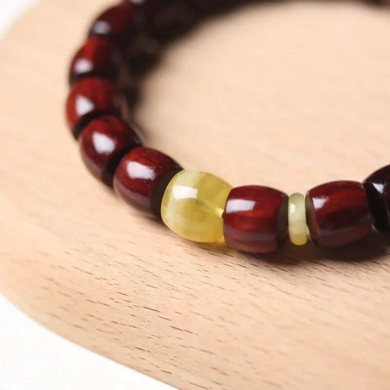 Finger Carpenter Small leaved Rosewood Wooden Bracelets Unisex-2