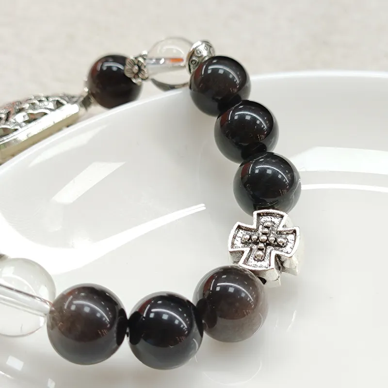 Finger Carpenter Obsidian Bracelets Unisex-3
