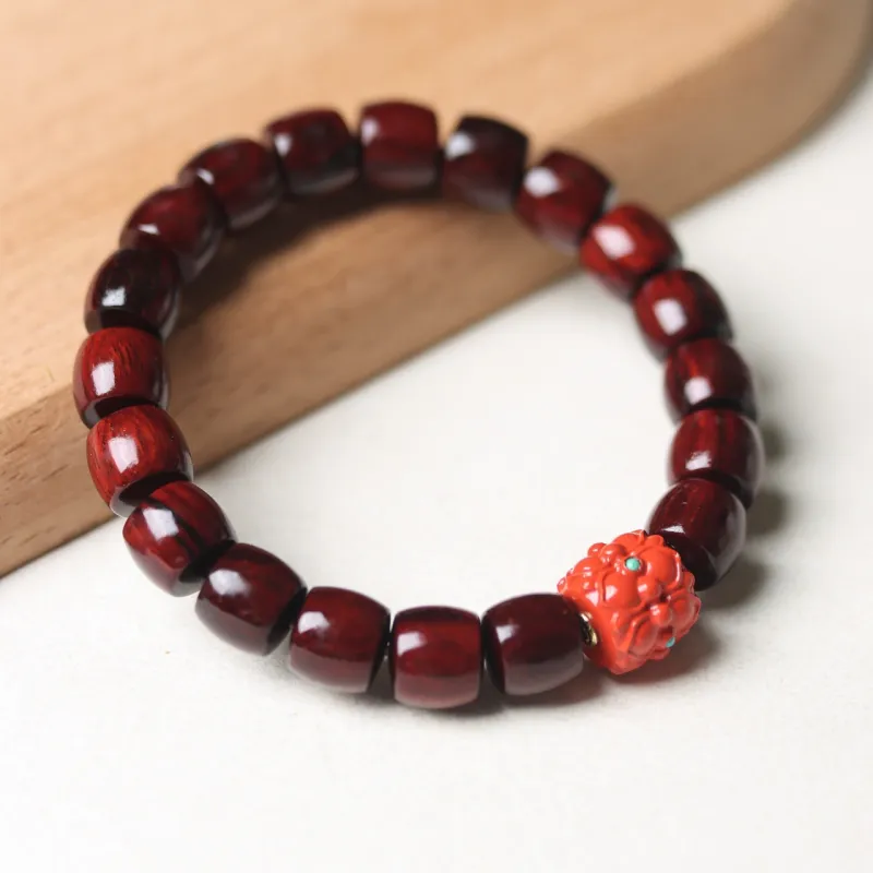 Finger Carpenter Small leaved Rosewood Wooden Bracelets Unisex-12