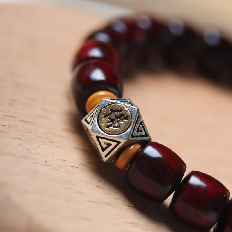 Finger Carpenter Small leaved Rosewood Wooden Bracelets Unisex-24