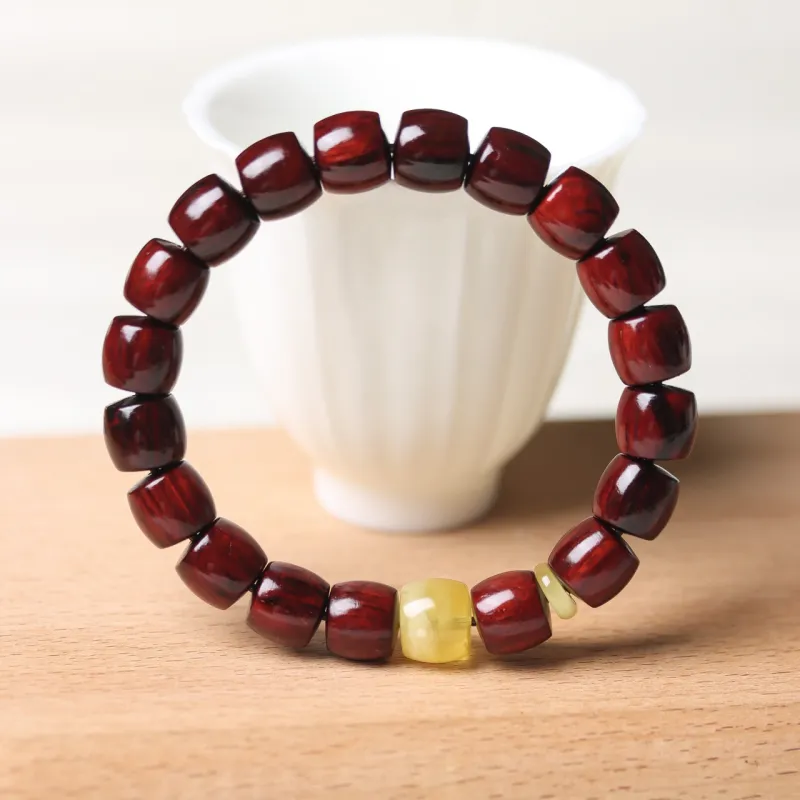 Finger Carpenter Small leaved Rosewood Wooden Bracelets Unisex-4