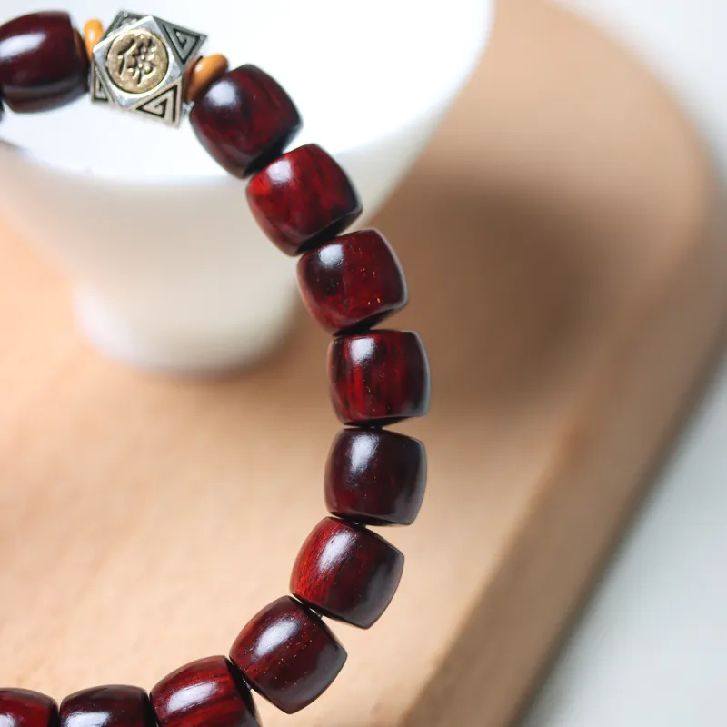 Finger Carpenter Small leaved Rosewood Wooden Bracelets Unisex-26