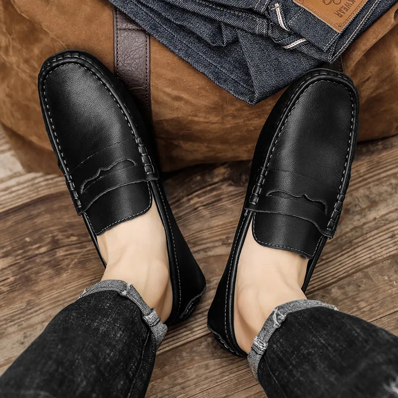 PEHL Gommino Loafers Men Black/Burgundy/Khaki-4
