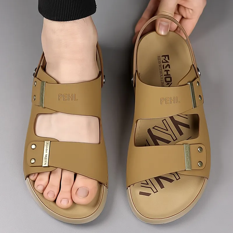 PEHL Beach Sandals Men Black/Yellow-9