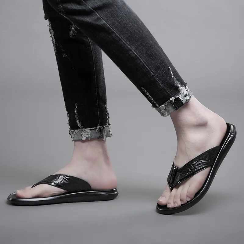 PEHL Rubber Sole Flip Flops Men's Black-4