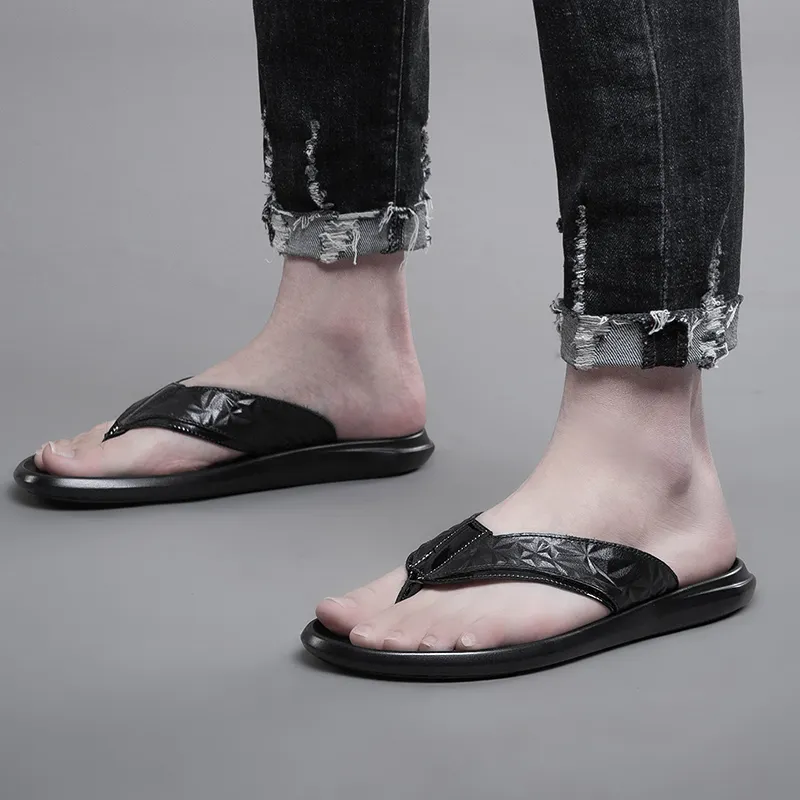 PEHL Rubber Sole Flip Flops Men's Black-5