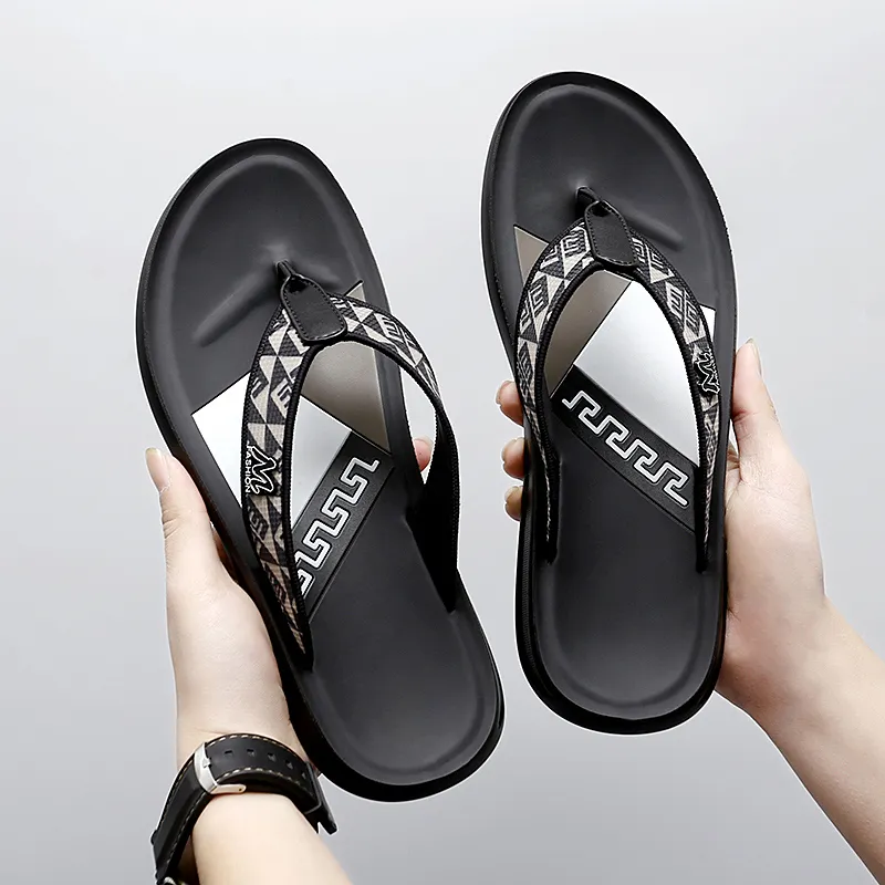 PEHL Rubber Sole Flip Flops Men's Black-3