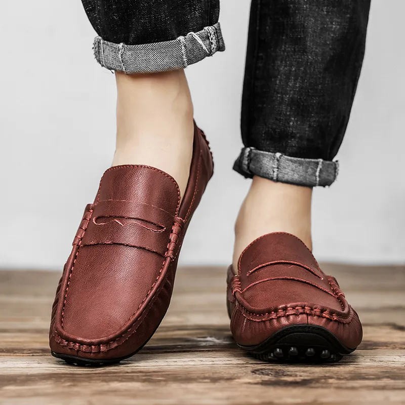 PEHL Gommino Loafers Men Black/Burgundy/Khaki-9