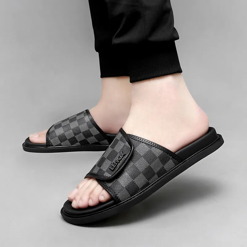 PEHL Rubber Sole Quiet Slip Resistant Odor Resistant Abrasion Resistant Quick Dry Slide Slippers Men's-3