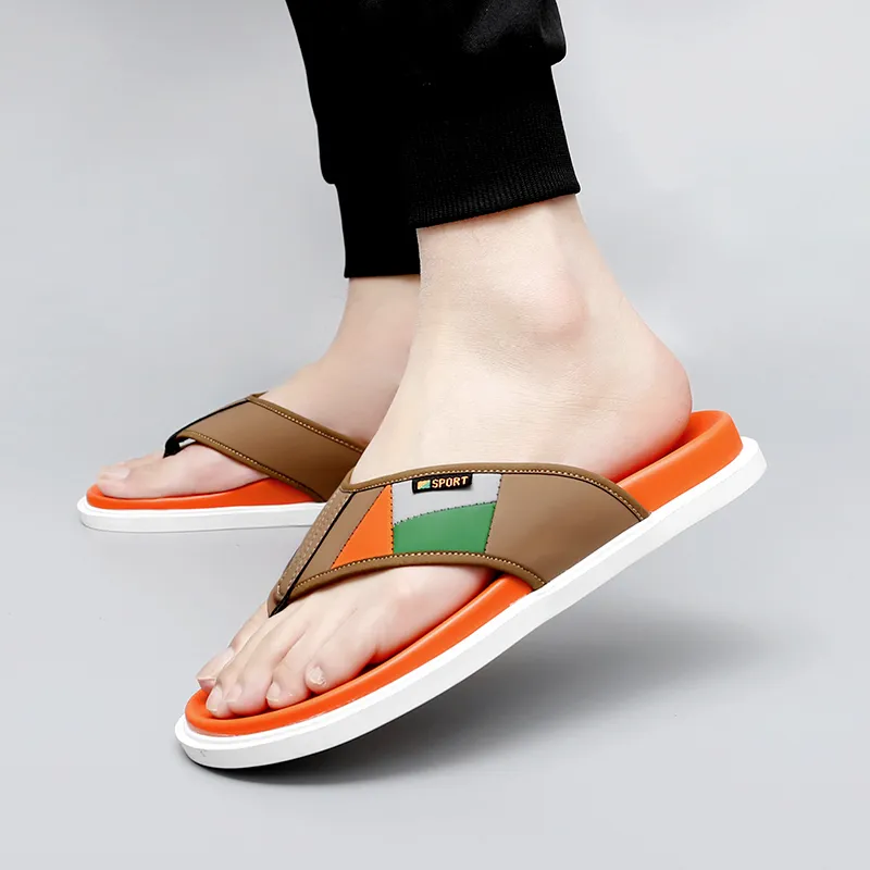 PEHL Composite Sole Quiet Odor Resistant Abrasion Resistant Slip Resistant Quick Dry Flip Flops Men's-7
