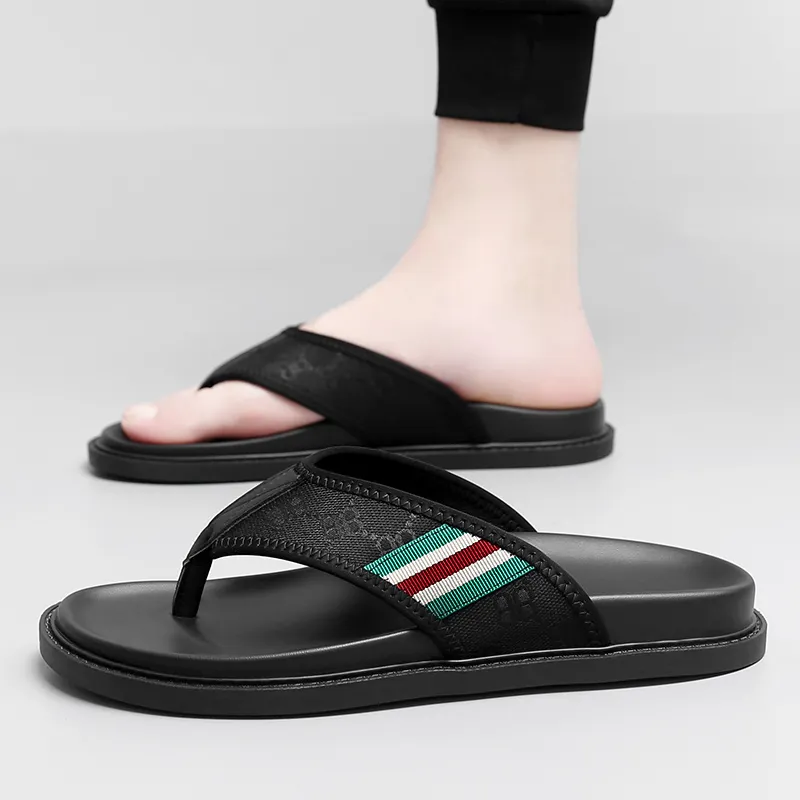 PEHL Rubber Sole Odor Resistant Abrasion Resistant Slip Resistant Quick Dry Flip Flops Men's-3